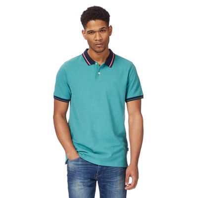 Green contrasting tipping polo shirt